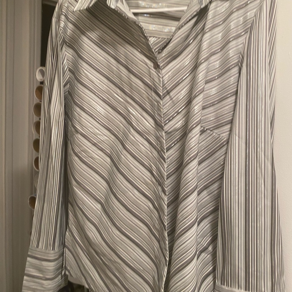 Striped Button Down Shirt - Gray